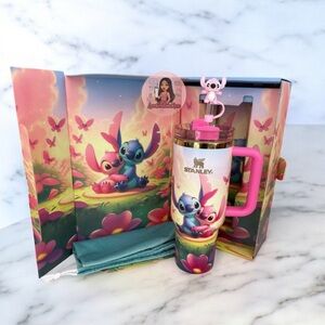 Stanley Pink and Blue Lilo Stitch Couple 40 oz Tumbler
